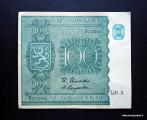 100 Markkaa 1945 Litt.A no E7110462 Kivialho-Carpelan kl.5-6