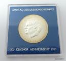 Ruotsi 200 Kr hopea 1980 Swedish Royal Succession Law Kuvan juhlaraha