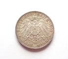 Saksa Hamburg 3 Mark 1909 J kuvan hopearaha Germany silver 3 Mark Hamburg 25,00€