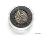 Frankish Greece Athens AR Denier 1294-1308 Guy II de la Roch Monetan kapselissa